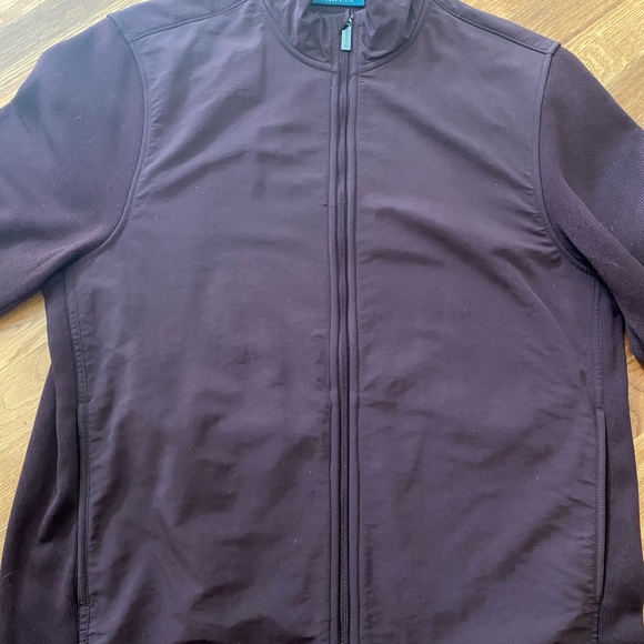Perry Ellis Fleece zip jacket maroon north face - Picture 2 of 9